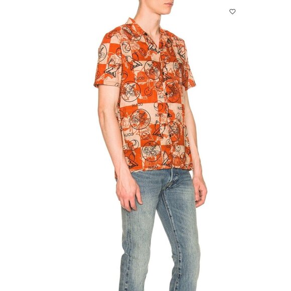 Men's NUDIE Brandon Madras Check Cotton Short Sleeve Button Down Shirt, Size XL - Picture 13 of 15